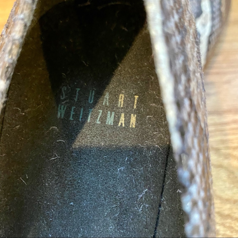 Stuart Weitzman Gray Python Kitten Heels Size 9 - image 5